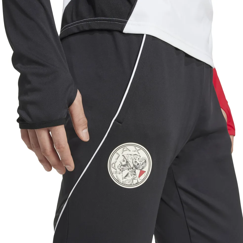 Adidas Ajax Tiro 25 trainingsbroek heren black white bold red