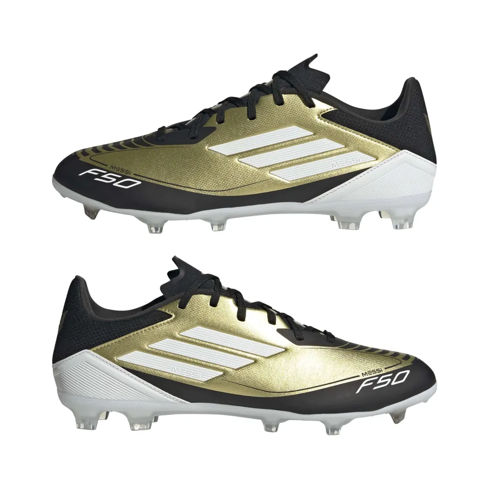 Adidas F50 League Messi FG MG voetbalschoenen heren gold metallic cloud white core black