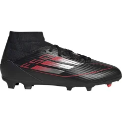 Adidas F50 League Mid FG MG voetbalschoenen junior core black iron metallic lucid red