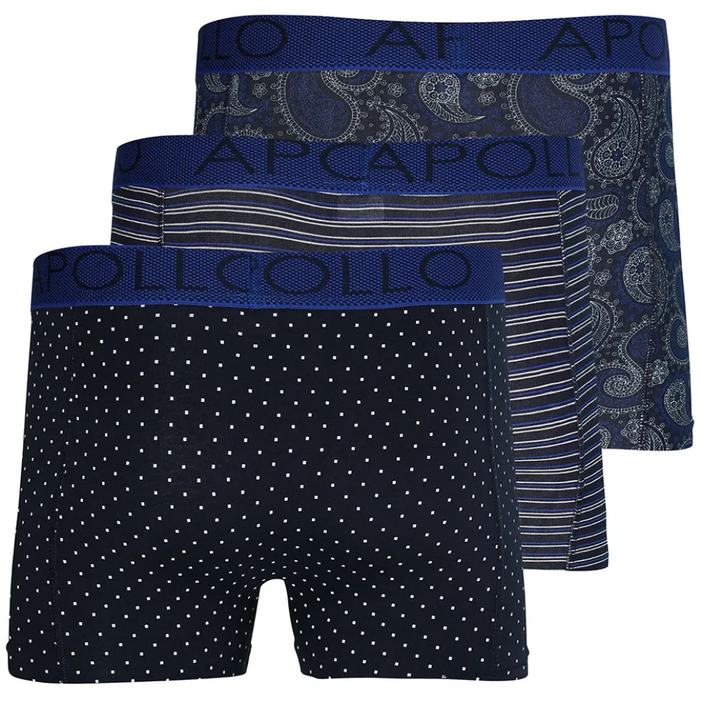 Apollo Onderbroek heren paisley blue 3-pack