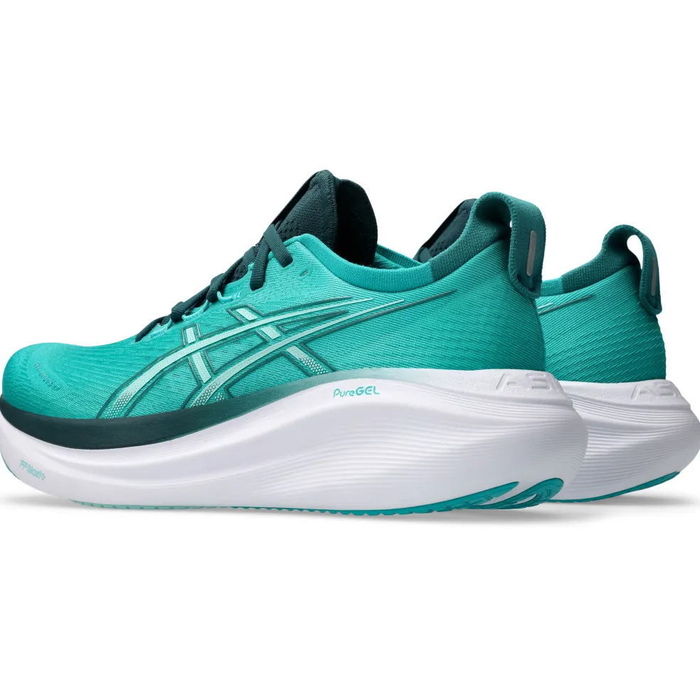 Asics Gel-Nimbus 27 hardloopschoenen heren wave teal saxon green