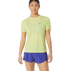 Asics Metarun Pattern SS hardloopshirt dames glow yellow