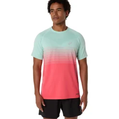 Asics Seamless SS hardloopshirt heren coral reef oasis green