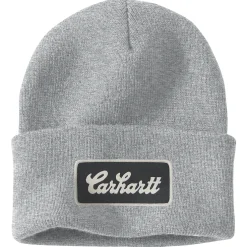 Carhartt Cuffed Script Patch muts heather grey