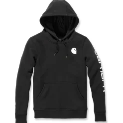 Carhartt Logo Sleeve Graphic hoodie dames black