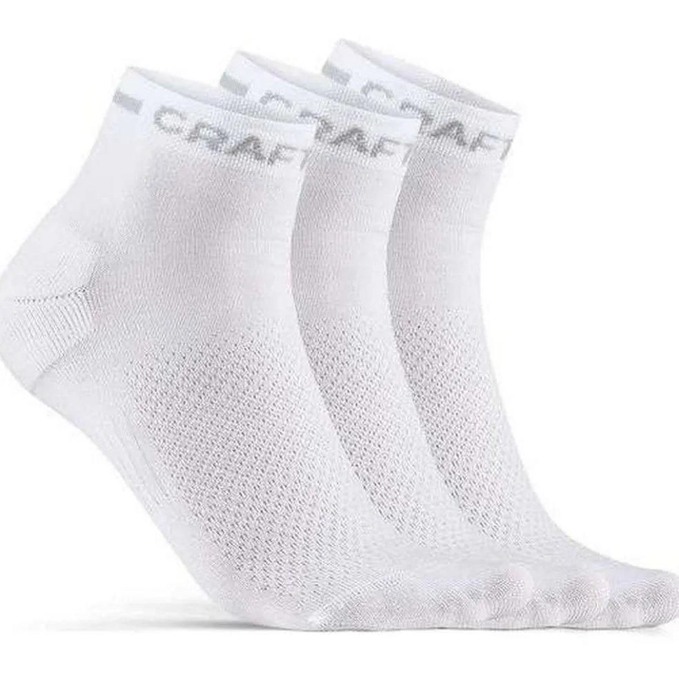 Craft Core Dry Mid fietssokken white 3-pack