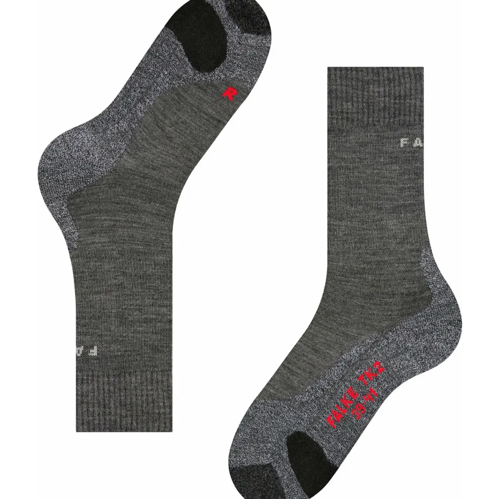 Falke TK2 wandelsokken dames asphalt melange