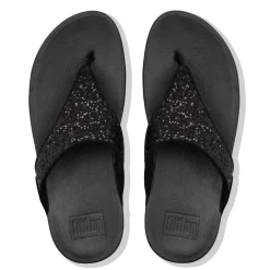 Fitflop Lulu Glitter Toe-Thongs slippers dames black
