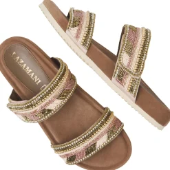 Lazamani 75.386 slippers dames 2-straps nude
