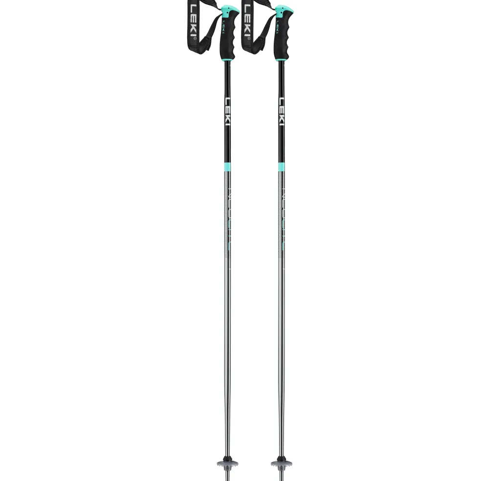 Leki Neolite Airfoil skistokken dames gunmetal black light turquoise