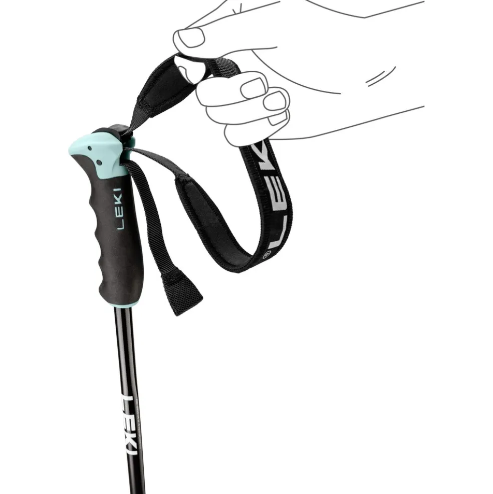 Leki Neolite Airfoil skistokken dames gunmetal black light turquoise