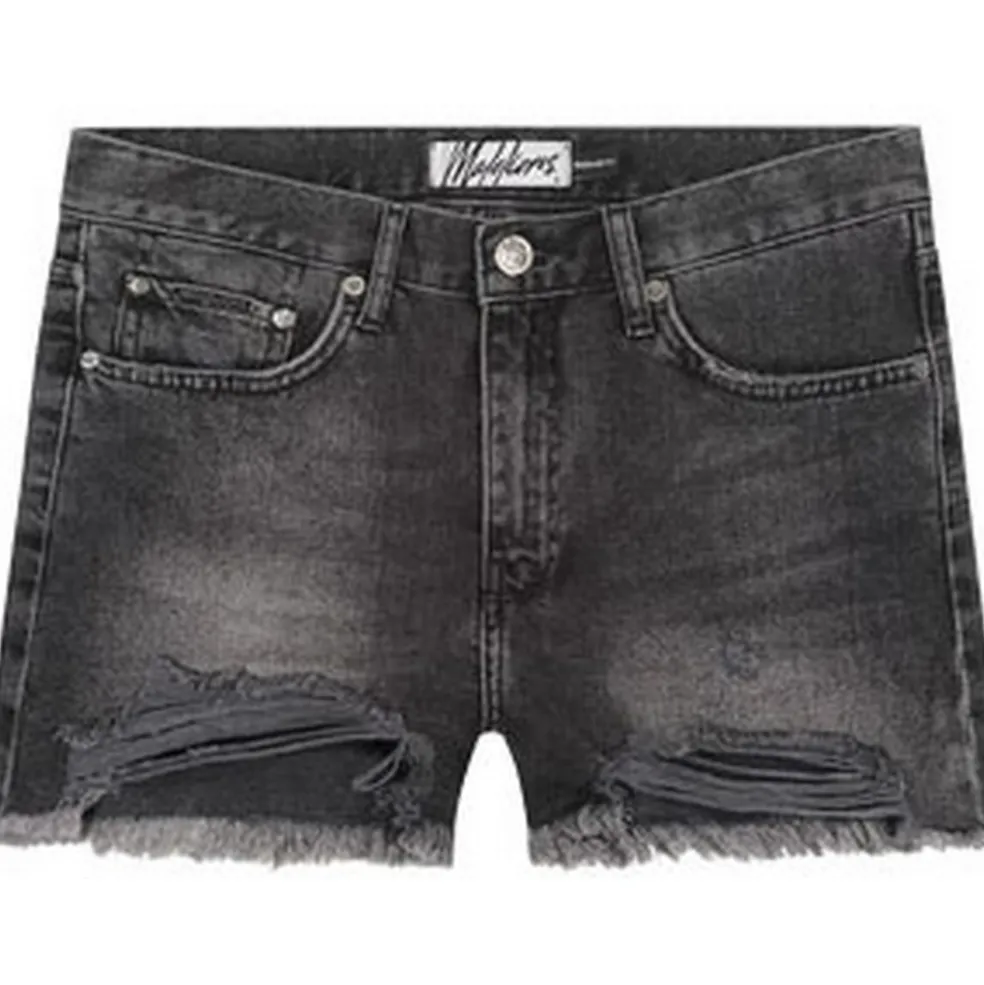 Malelions Damaged Denim short dames black