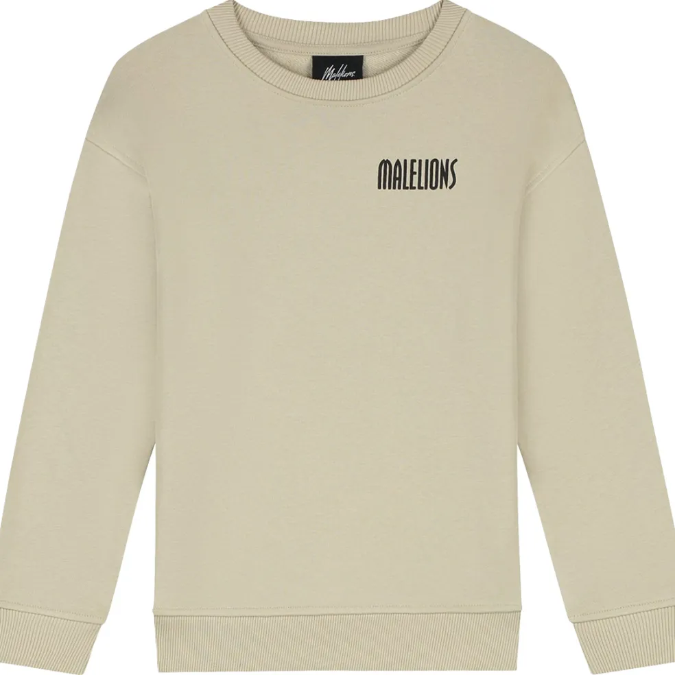 Malelions Hollywood Map sweater junior beige