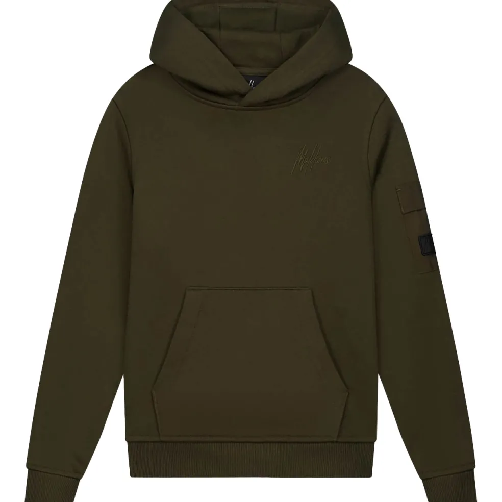 Malelions Nylon Pocket hoodie junior moss green