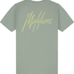 Malelions Striped Signature shirt junior agave green