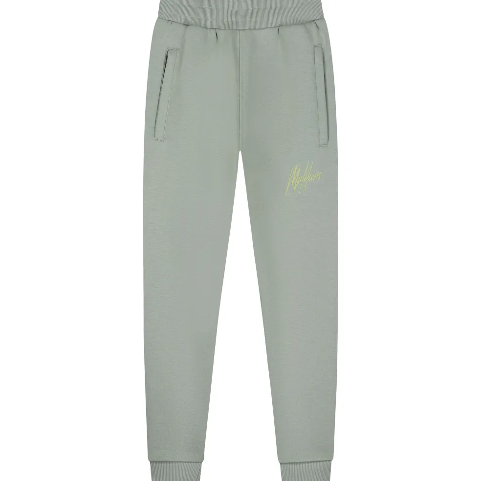 Malelions Striped Signature joggingbroek junior agave green