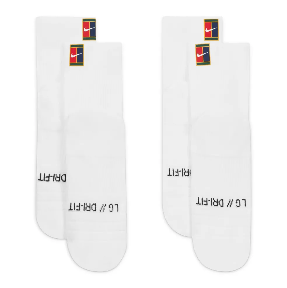 Nike Court Multiplier Max tennissokken heren 2-pack white