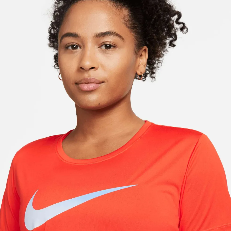 Nike One Dri-FIT Swoosh hardloopshirt dames red