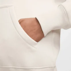 Nike Sportswear Phoenix Fleece Logo hoodie dames light  orewood brown white armor