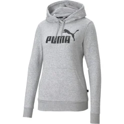 Puma Essentials Logo hoodie dames light grey heather