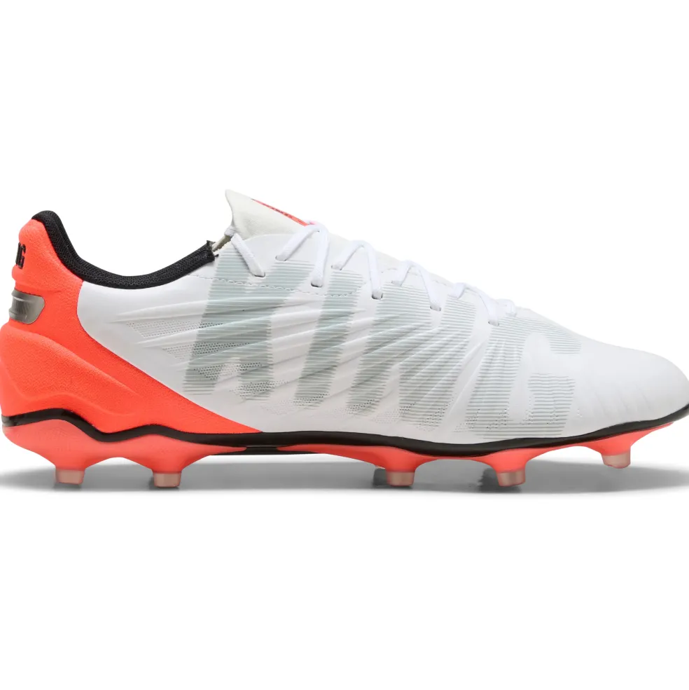 Puma King Match FG - AG voetbalschoenen PUMA white PUMA silver glowing red