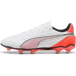 Puma King Match FG - AG voetbalschoenen PUMA white PUMA silver glowing red