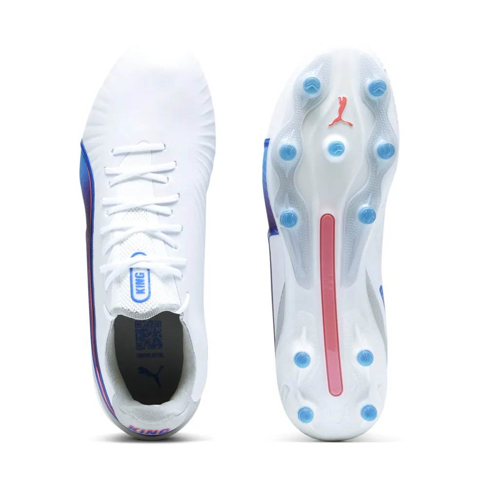 Puma KING ULTIMATE FG AG voetbalschoenen dames PUMA white bluemazing flat light grey sunset glow