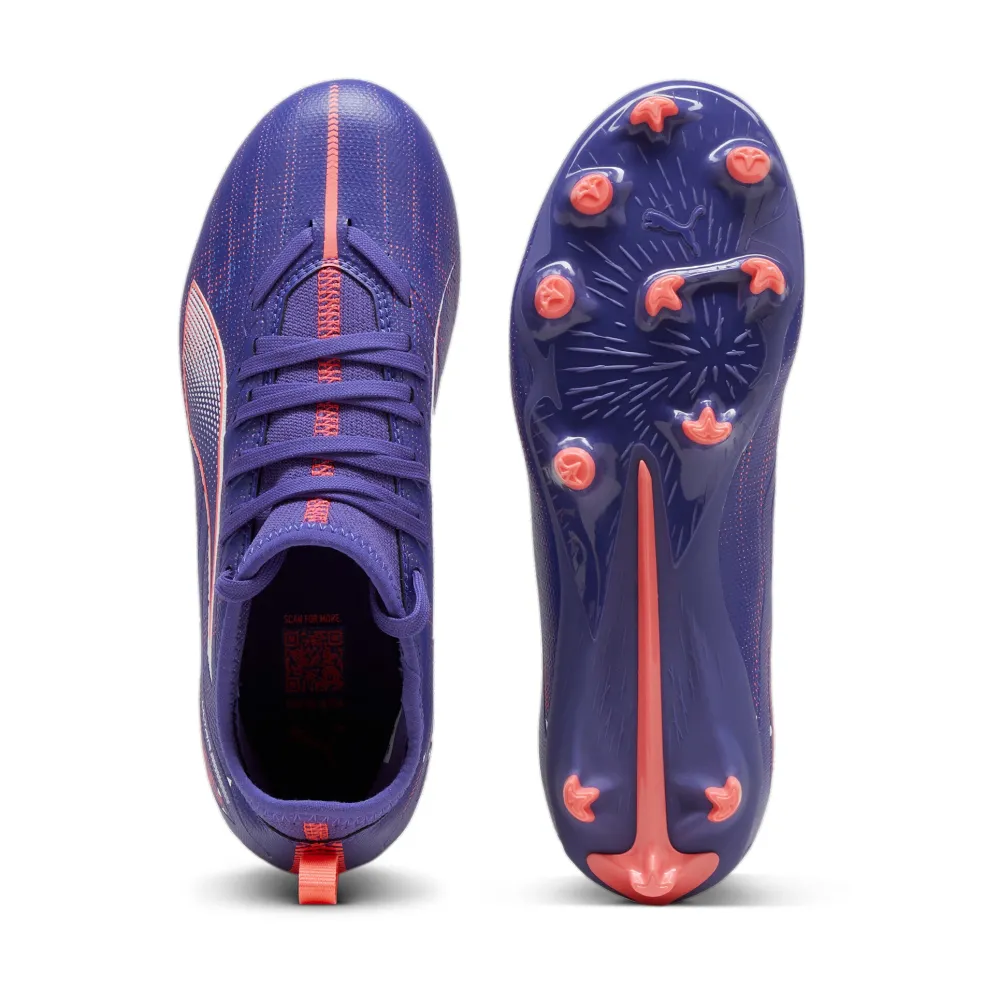 Puma ULTRA 5 MATCH FG AG voetbalschoenen junior lapis lazuli PUMA white sunset glow