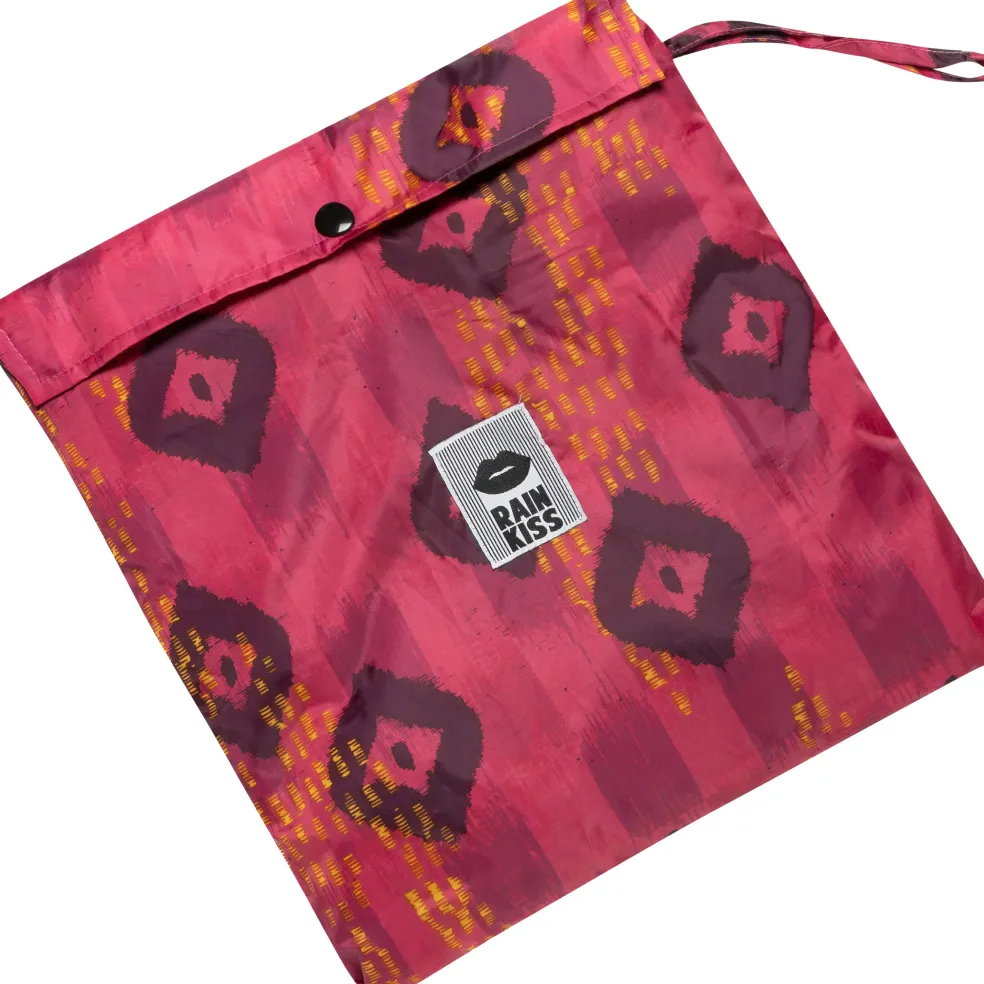 Rainkiss Ikat regenponcho merlot purple