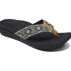 Reef Ortho Woven slippers dames black white