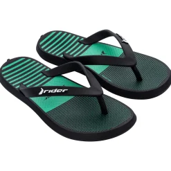Rider R1 Style Kids slippers junior black green
