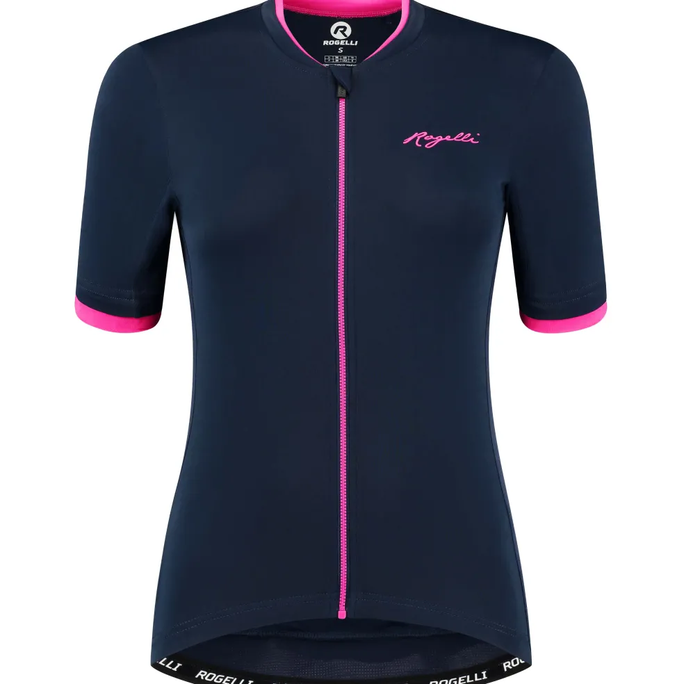 Rogelli Essential fietsshirt dames blauw roze