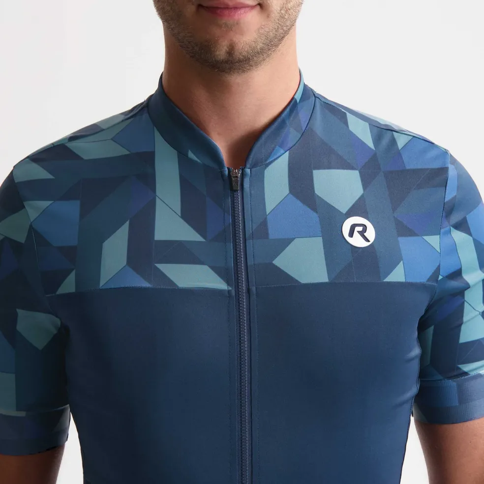Rogelli Essential Graphic fietsshirt heren blauw