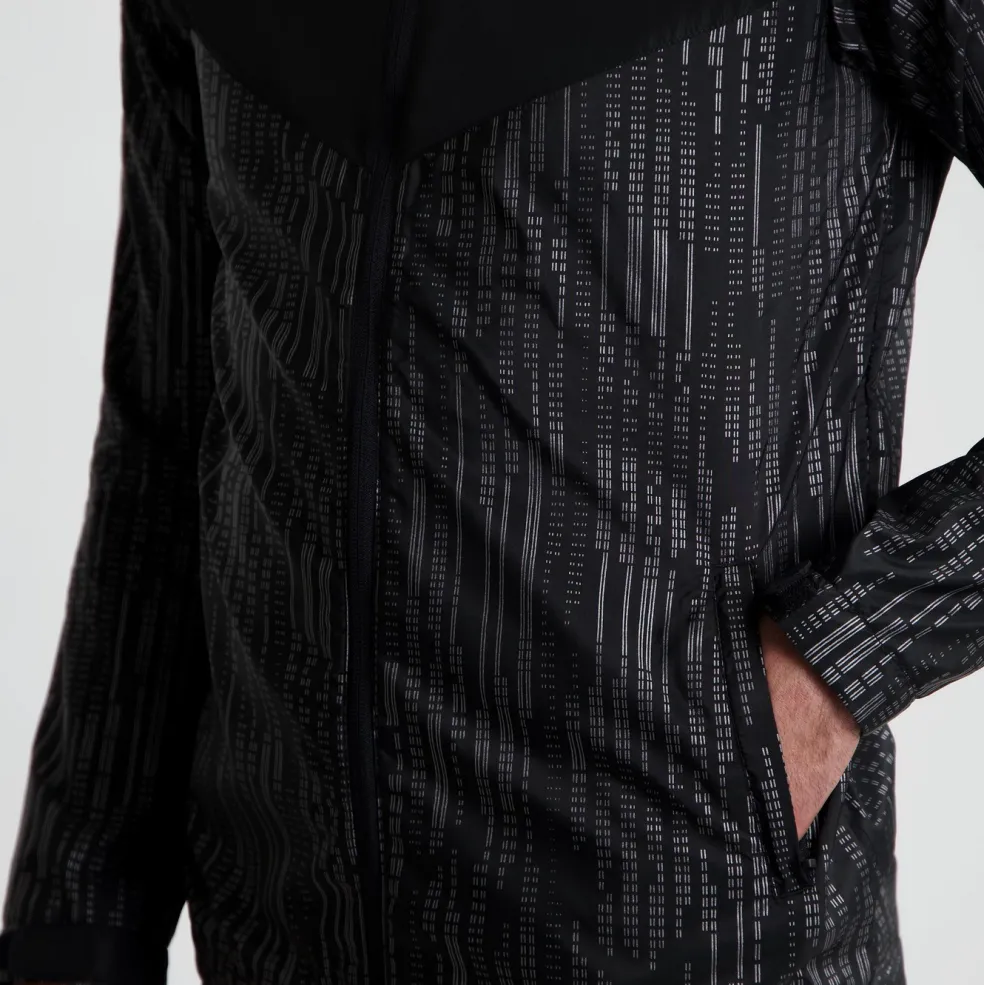 Rogelli Essential Hi Vis hardloopjack heren zwart reflection