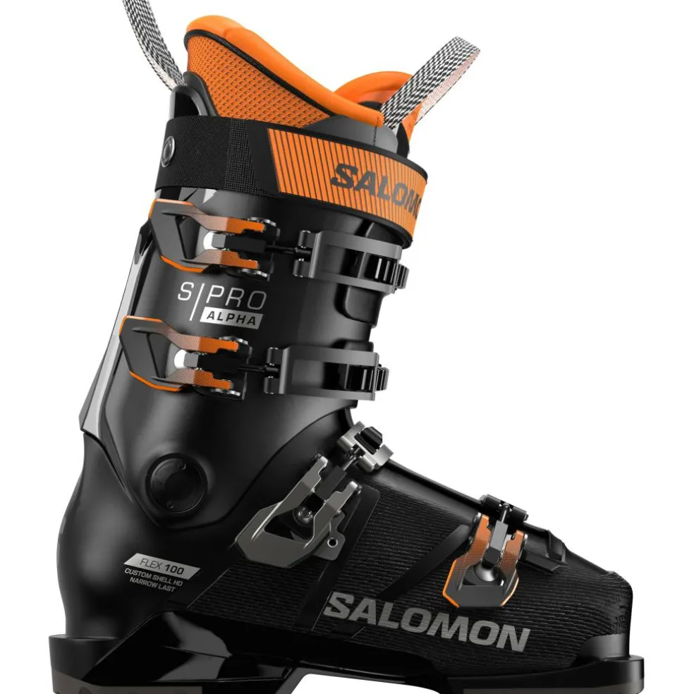 Salomon S/Pro Alpha 100 LV skischoenen heren black orange tiger dark grey