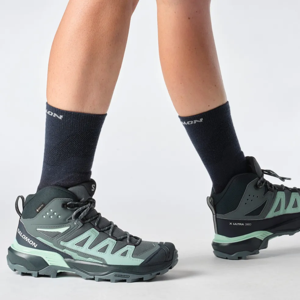 Salomon X ULTRA 360 GORE-TEX wandelschoenen dames turbulence carbon tourmaline