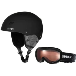 Sinner Combi-pack BINGHAM skihelm met Toxic skibril matte black