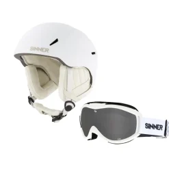 Sinner Combi-pack CREST skihelm met Toxic skibril white
