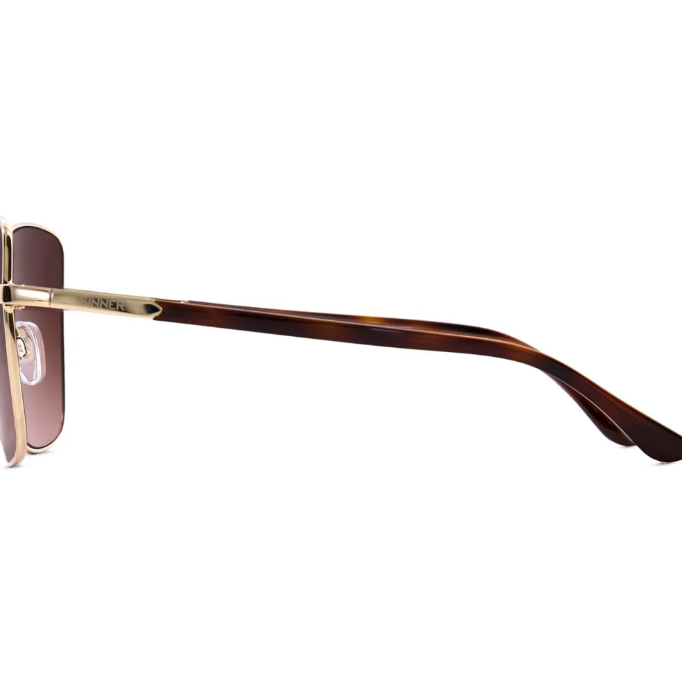 Sinner Madiki zonnebril gradient brown shiny gold metal