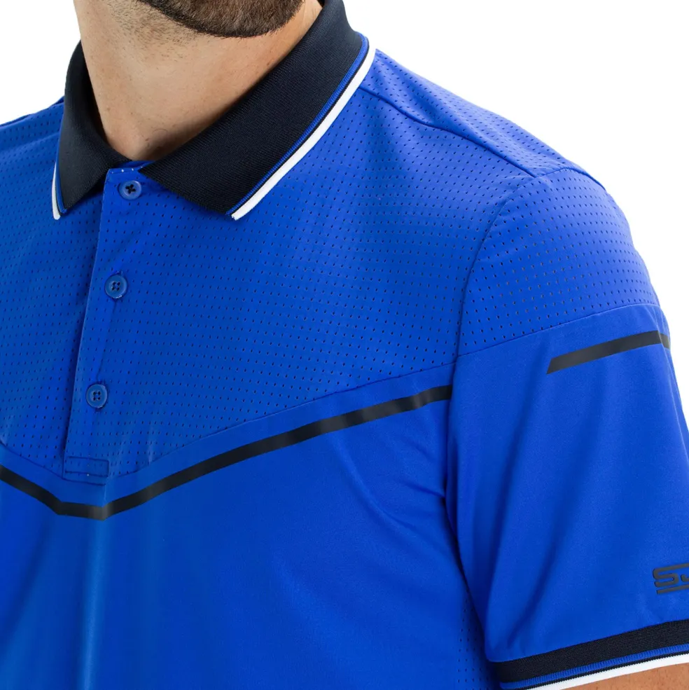 Sjeng Sports Hyde tennispolo heren blue neon