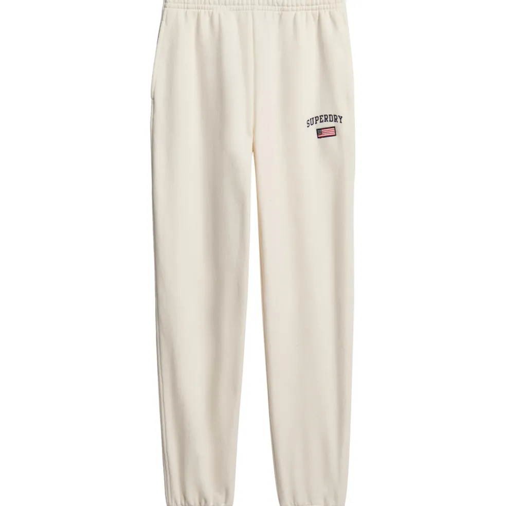 Superdry Athletic Essential Boyfriend joggingbroek dames desert bone off white