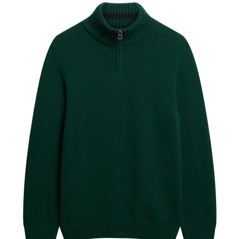 Superdry Henley sweater heren forest green