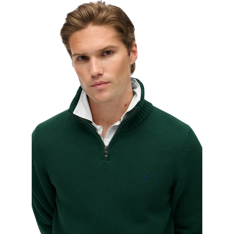 Superdry Henley sweater heren forest green