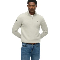 Superdry Henley sweater heren grey marl
