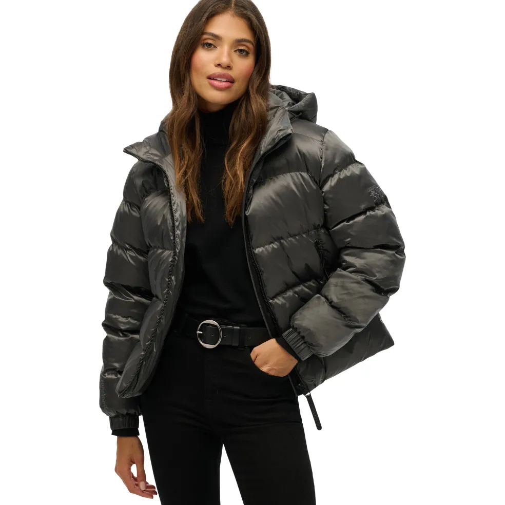 Superdry Sports winterjas dames black sheen