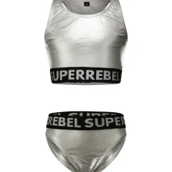 SuperRebel Carmel bikini junior silver foil