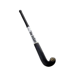 The Indian Maharadja Gold Pro Mid Bow zaalhockeystick junior black white gold foil