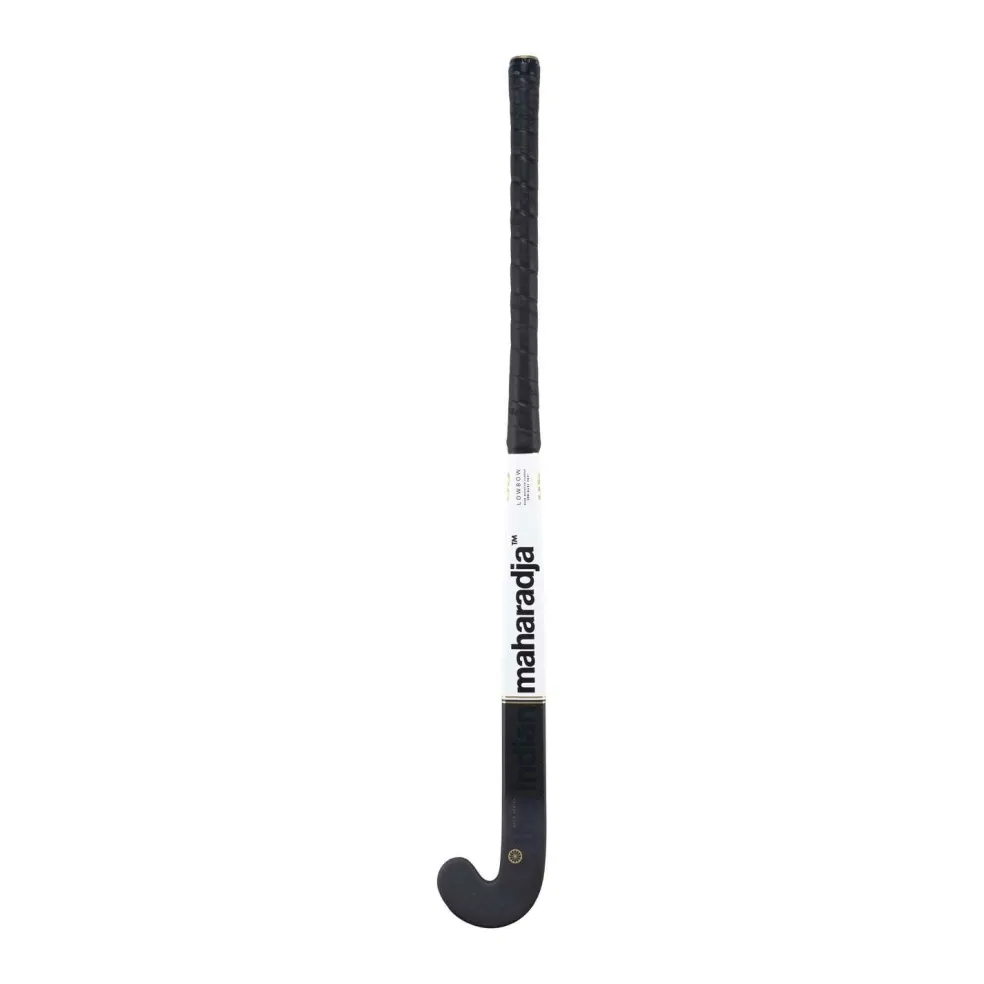 The Indian Maharadja Gold 95 Low Bow hockeystick black white gold foil