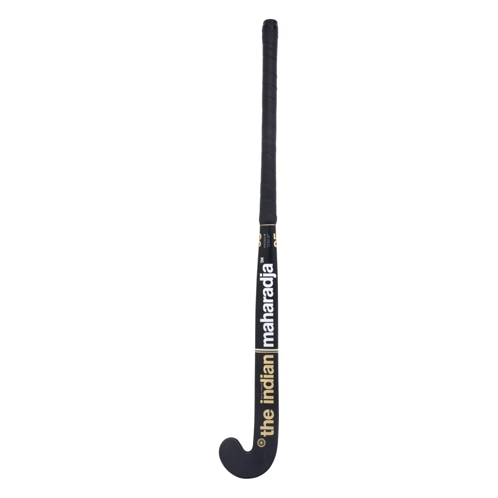 The Indian Maharadja Gold 95 Pro Bow hockeystick black gold