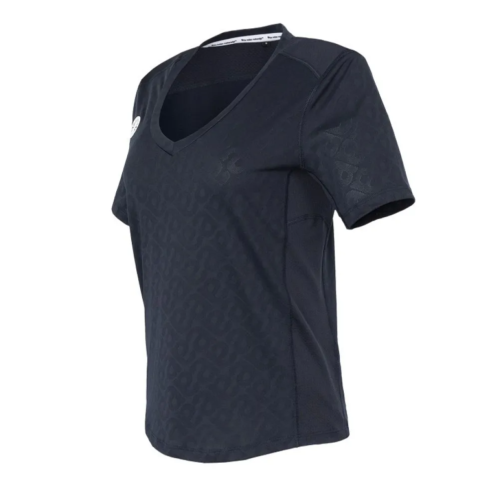The Indian Maharadja Kadiri Jacquard Mono tennisshirt dames navy